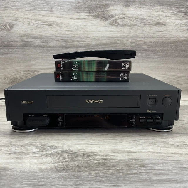 MAGNAVOX VR9242 VHS HQ 4 Head VCR Recorder + Remote + VHS Parts or