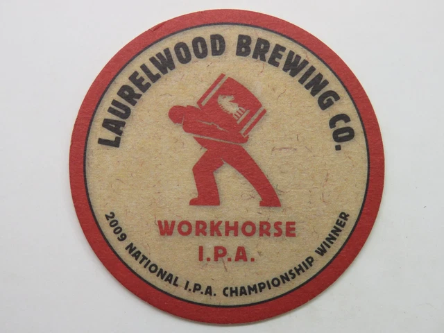 Beer Coaster ~ LAURELWOOD Public House Brewery Workhorse IPA ~ Portland, OREGON
