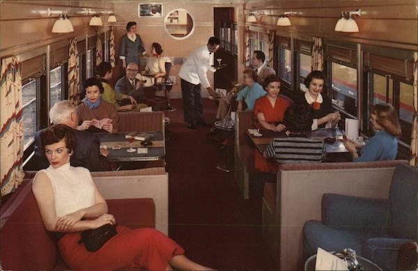 Railroad Leisure Moments Pass Pleasantly On "The Challenger" Domeliner Postcard