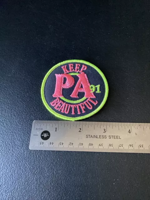 Vintage Patch - Keep Pennsylvania Beautiful - 1991 - Neon - 3" - Collectible O