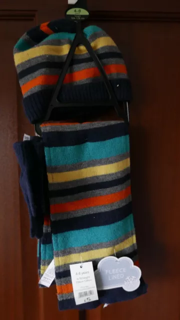 George Scarf, Hat & Gloves, Age 4-8yrs (104-128cm), Multicoloured, BNWT