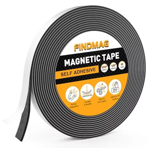 Magnetic Strip Tape 15Ft Flexible Roll Adhesive Backed Magnet Strong Sticky Back