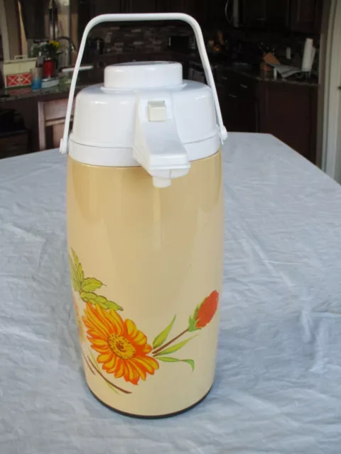 Vintage Apollo Retro Coffee/Tea AirPot Pump Beverage Dispenser Large Floral
