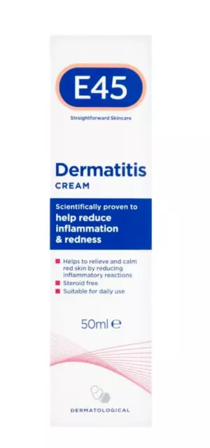 E45 Dermatitis Cream for Inflammation and Redness – 50ml New