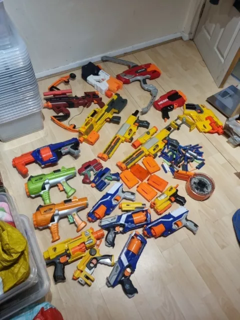 nerf gun bundle X20 with bullets Massive All Tested And Working