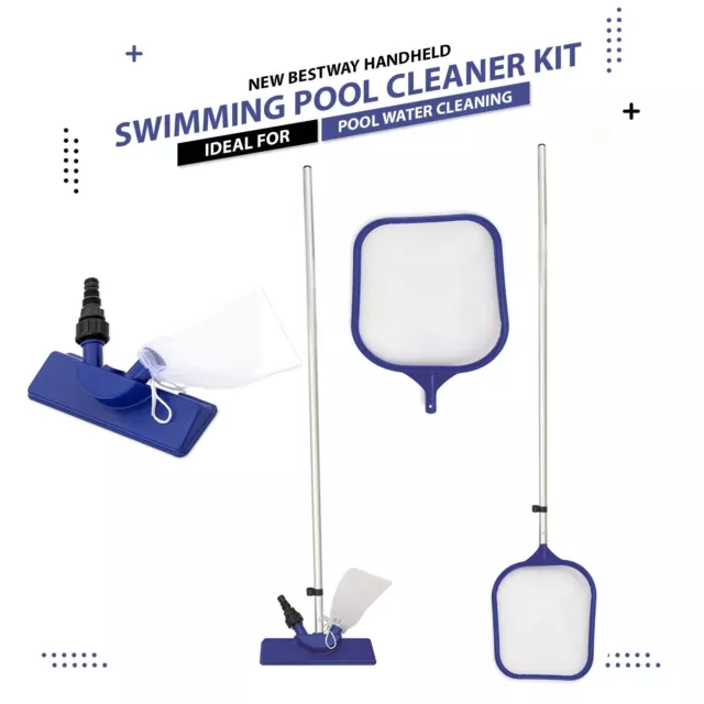 80" Bestway Maintenance Swimming Pool Cleaner Kit Hand Held Water Vacuum Skimmer