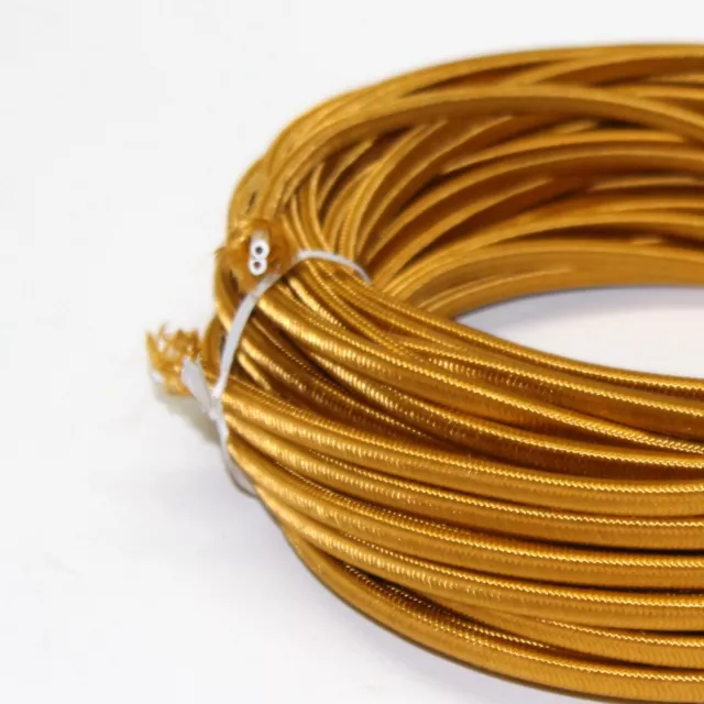 50 Ft Roll of Wire Gold Rayon Cloth Covered Lamp Parts 2