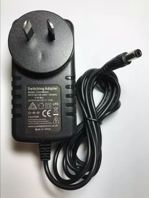 AUS AU MUSTEK PL510 Portable DVD Player 12V Mains Charger AC Power Adaptor