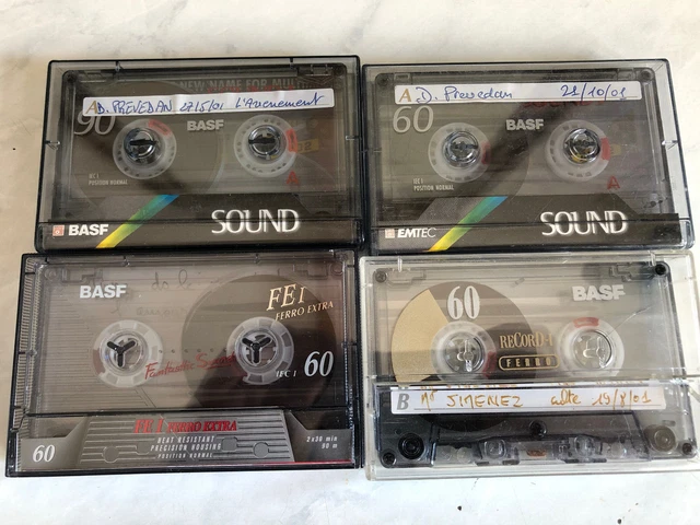 Pack neuf 9 Cassettes K7 audio BASF FERRO EXTRA 90 (x 4) et