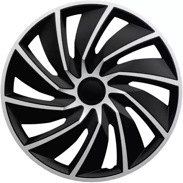 4x Turbo 15 Zoll Radzierblenden Radblenden Radkappen schwarz silber matt 4er Set