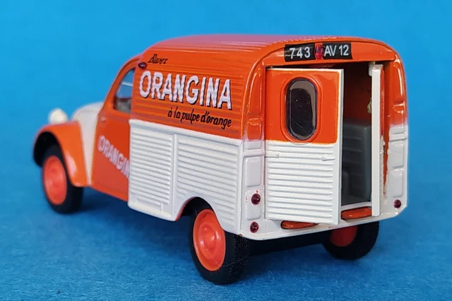 Figurine Norev 1/43 - Citroën 2CV Fourgonnette AZU Orangina - Modèle Miniature - Occasion