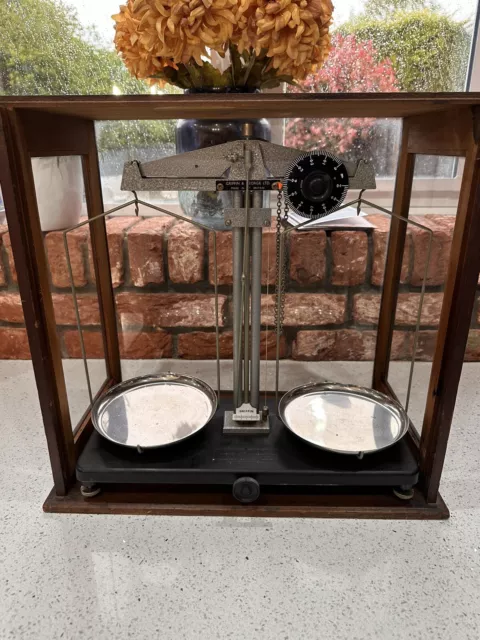 Griffin & George Laboratory Scales Glass Case with chain dial for milligrams