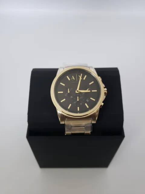 Armani Exchange Men's Gold Tone Stainless Black Dial Chronograph Watch AX2095