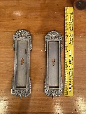 Pair Vintage / Antique Elaborate Door Plates M012 2