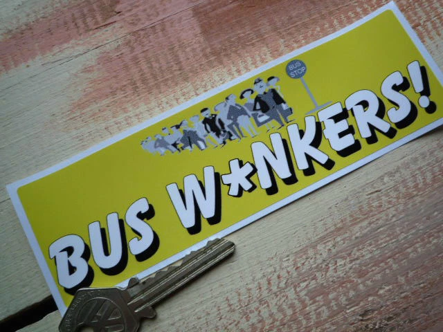 BUS WANKERS INBETWEENERS STYLE Funny Humorous car sticker £3.99 ...