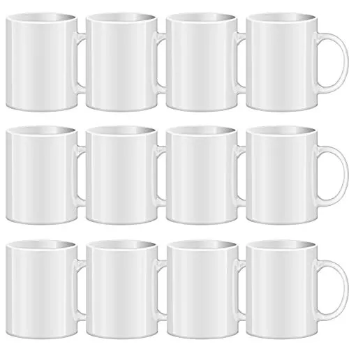 Sublimation Mugs - Set of 12 12 oz Sublimation Mugs Blank White Ceramic Cups