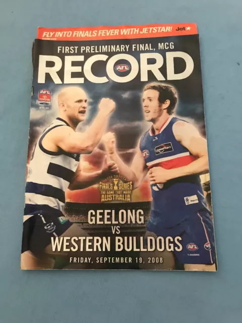 AFL Football Record First Preliminary Final 2008 Geelong V Western Bulldogs