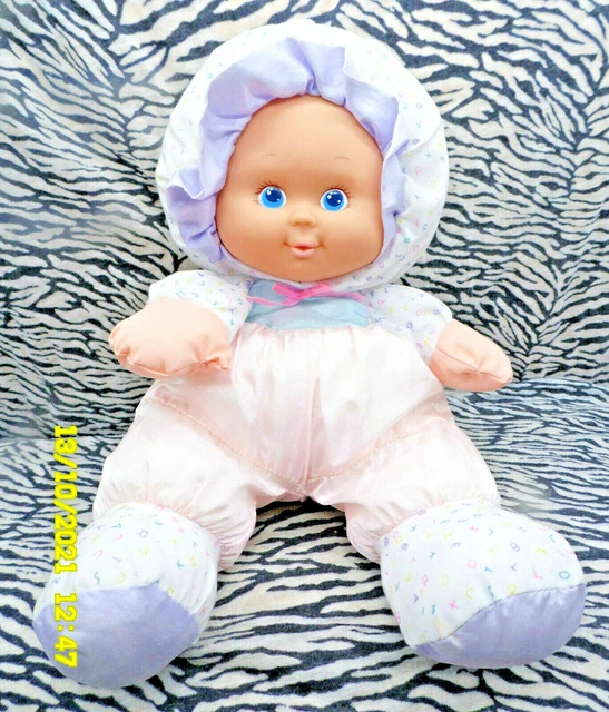 L/ Poupee Doudou Peluche Vintage Puffalump Nicotoy  Rose Verte Lettre 35Cm Ttbe