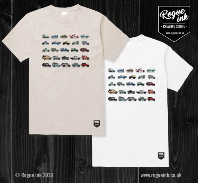 T-shirt Land Rover Defender Series 1, 2, 90, 110 V3 NUOVA