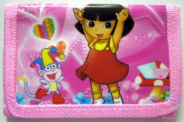 new Dora girls kids children cartoon Wallet coin Purse tri-fold
