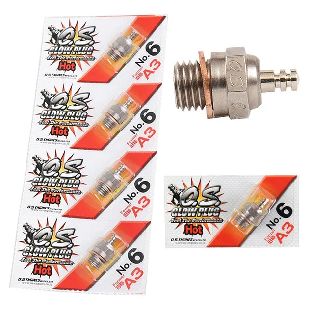 Parti RC spina incandescente sistema operativo ex A3 n. 6 #6 scintilla candela standard per auto RC ~^