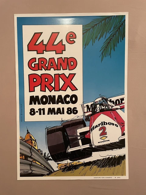 Affiche Officielle Grand Prix F1 Monaco 1970 - 40x60 Cm - Neuve