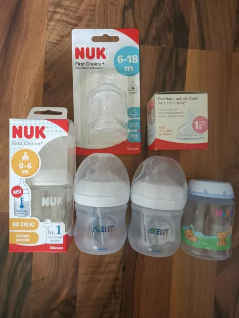 Philips Avent Hipp NUK First Choice Babyflaschen Trinksauger 0-6 m Baby Set Neu