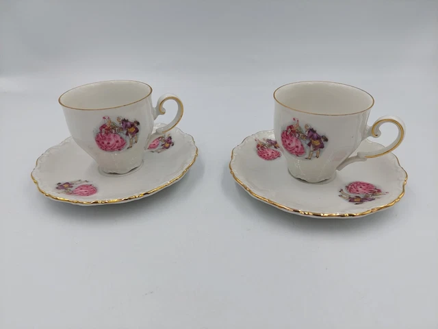 2 Anciennes Petites Tasses en Porcelaine De Bavière