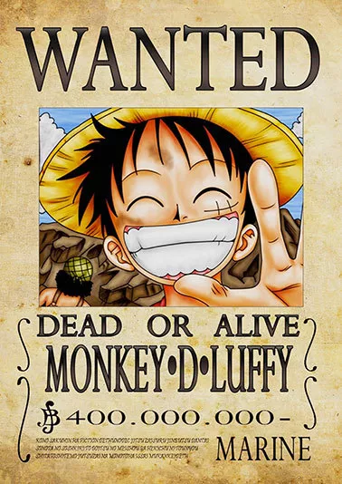 One Piece Wanted Poster X8 A3 Top Print Luffy Roronoa Franky Nami Sanji Chopper 3