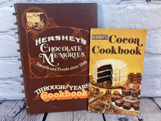 Lot/2 Books Hershey's Cocoa Cookbook 1979 & Hershey's Chocolate Memories 1982