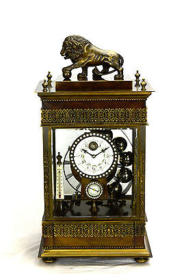 Mystery French Style Ferris Wheel Falling Ball Brass Industrial Regulator Clock
