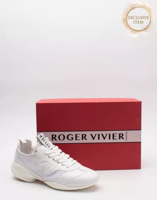 RRP€702 ROGER VIVIER Sneakers US8 UK5 EU38 Mesh Logo Made in Italy