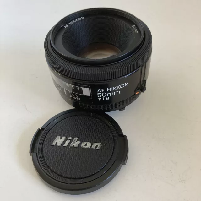 Nikon AF NIKKOR 50mm 1.8 Lens with Lens Cap