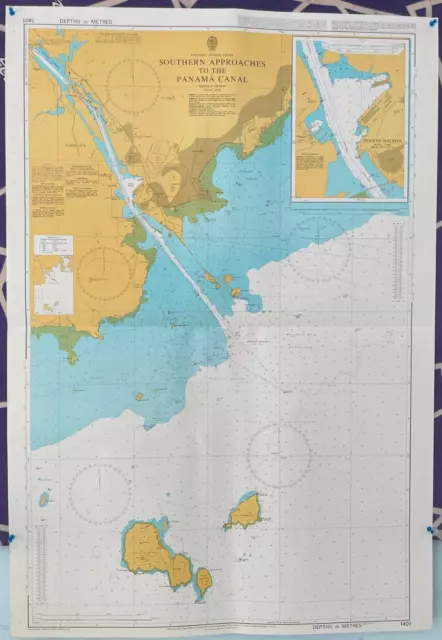 Admiralty 1401 PACIFIC COAST SOUTHERN APPROACHES TO THE PANAMA CANAL Map Chart