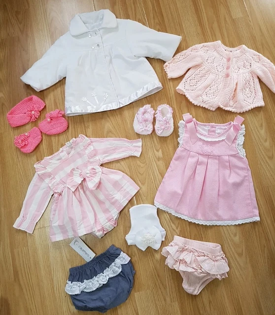 Baby Girl 3-6 months Unique Clothes Bundle 💕 Crochet Cardi Headband Booties VGC