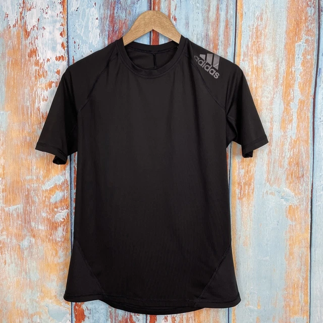 Adidas Techfit Compression Black Short Sleeve Gym Running Top Jersey Size S