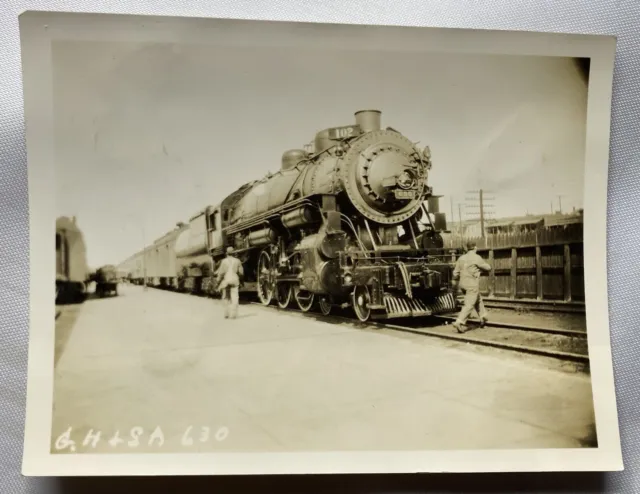 Vintage Photograph 1900’s Locomotive Train 630 Southern Pacific Lines B&W Velox