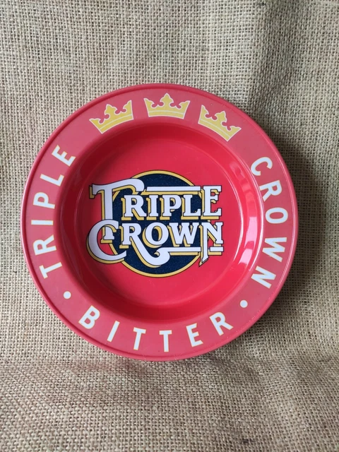 Ashtray large Red Triple Crown Bitter Breweriana Bar Pub TV Film prop Man cave