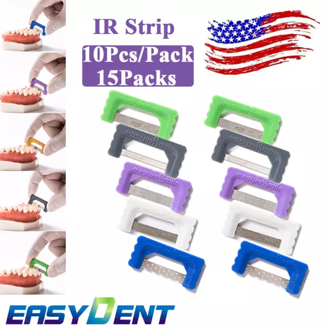 15Pk Dental Ortho IR Kit Interproximal Reduction Polish Strip Relief EASYINSMILE