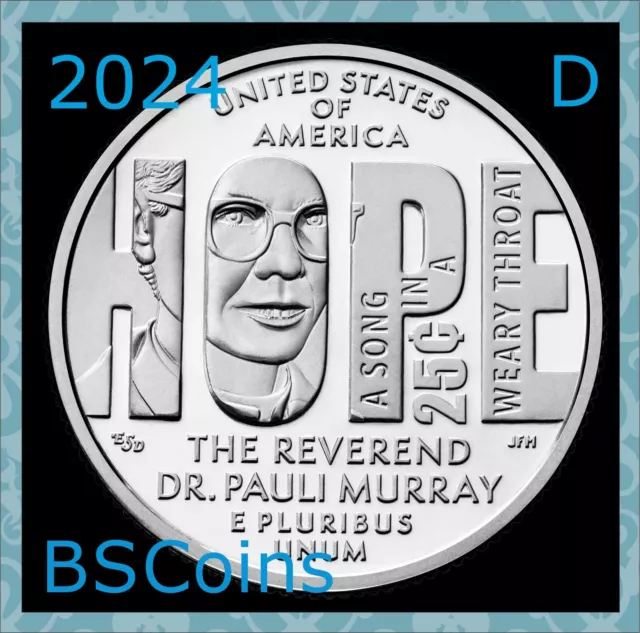 2024 D AMERICAN Women Quarter Series Rev Dr Murray ONE Coin