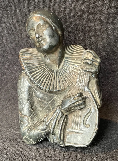 STATUETTE HOMME A La Mandoline Regule Et Marbre EUR 19,90 - FR
