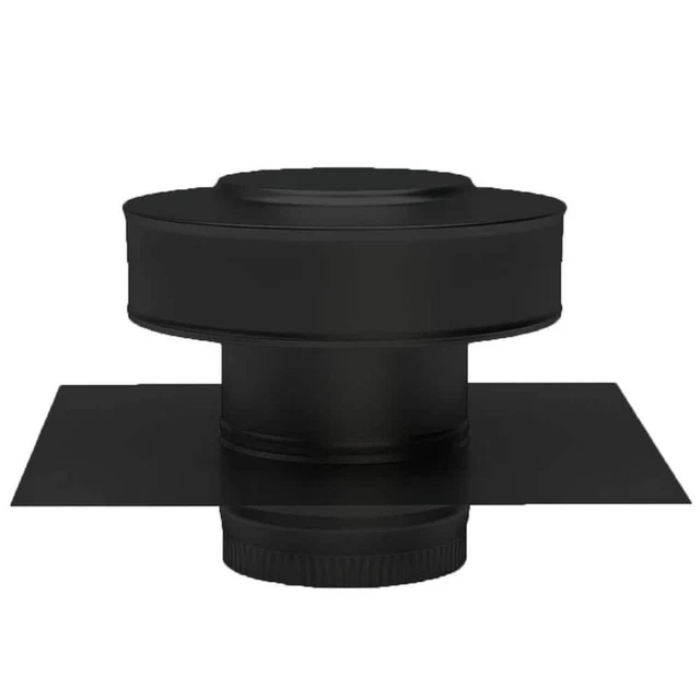 ROOF JACK VENT Cap Round Back Static 4 in. Aluminum Black Bathrooms