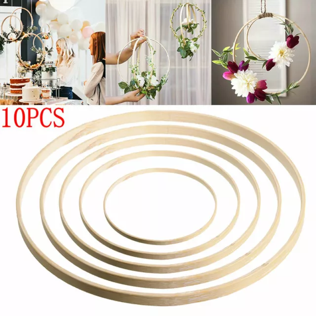 10PCS Dream Catcher Ring Round Wooden Bamboo Hoop DIY Crafts Tools 10- 36cm