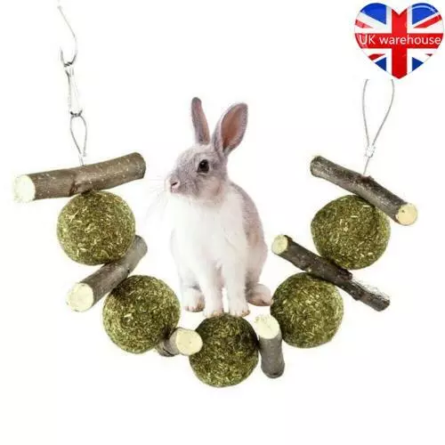 Rabbit Hamster Chew Grass Ball Branch Molar Guinea Pig Pet Teething Grinding Toy