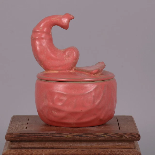 Chinese Porcelain Song Dynasty Ru Kiln Pink Glaze Incense Burner 4.72 Inch