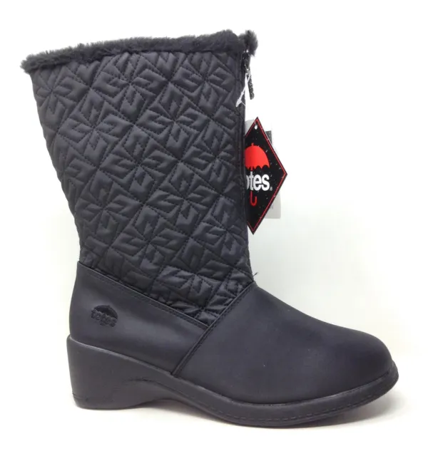 Totes Women Nancy Pull-On Mid Calf Winter Boots Black Insulated Size 11 M US