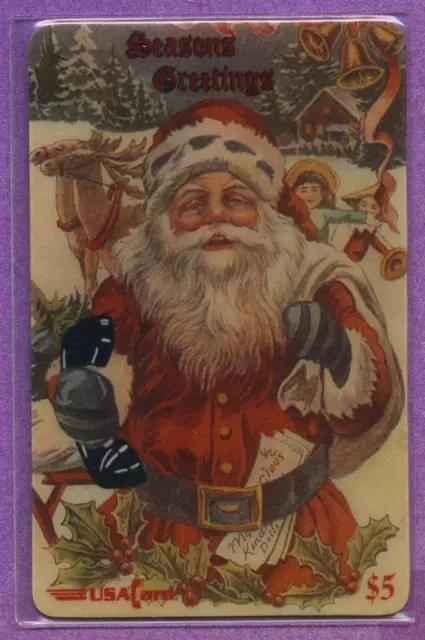 1994 Collectible Season's Greetings Santa Claus $5 USACard Phone Card #650/5000