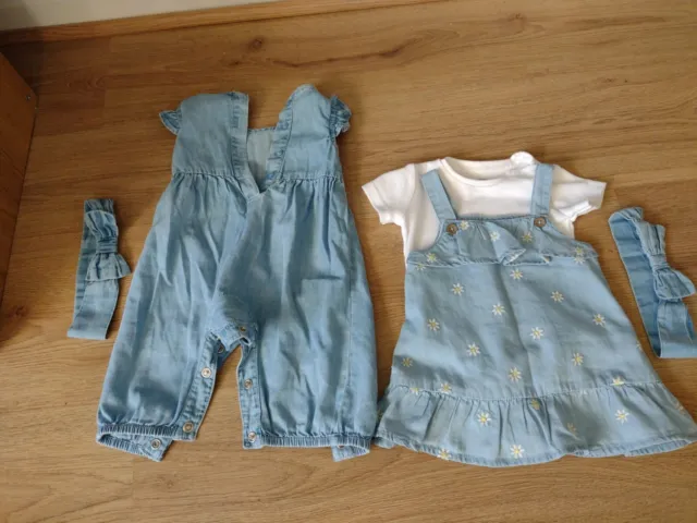 Baby Girl Clothes Bundle 0-3 Months 2 Outfits F&F