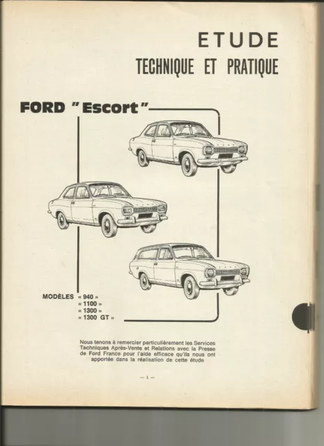 Rta 1968 - Ford Escort + Fiat 850 - Neckar Adria / Revue Technique Automobile