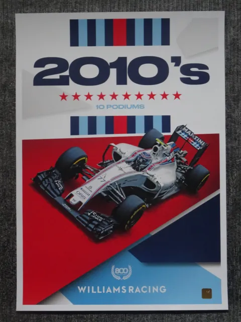 LtEd 250 Williams Racing Formula 1 race F1 poster Martini livery Valtteri Bottas